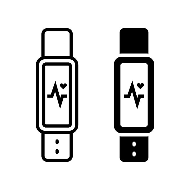 健身追踪器或智能手环图标矢量设计。图片下载