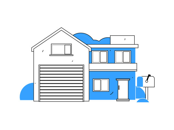 房屋建筑矢量概念操作手绘插图图片下载