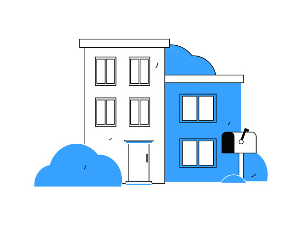 房屋建筑矢量概念操作手绘插图图片下载