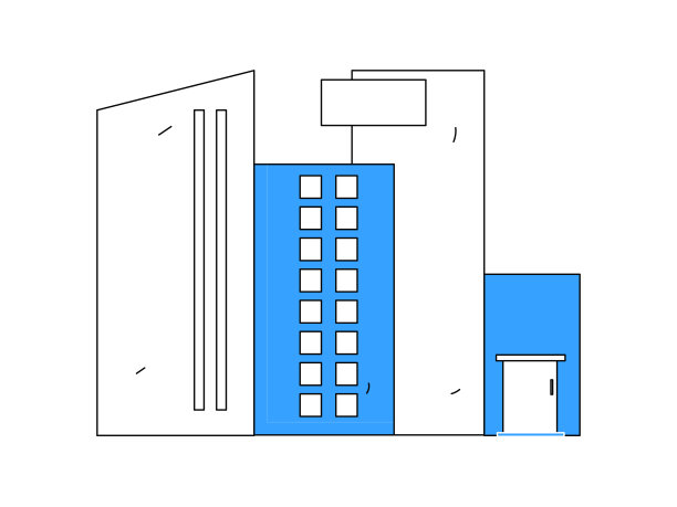 房屋建筑矢量概念操作手绘插图图片下载