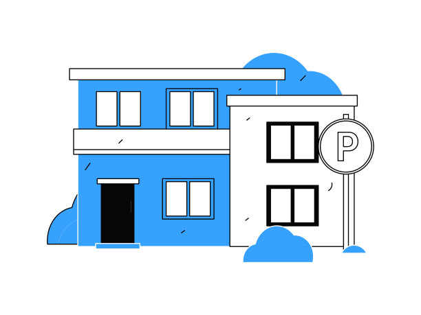 房屋建筑矢量概念操作手绘插图图片下载