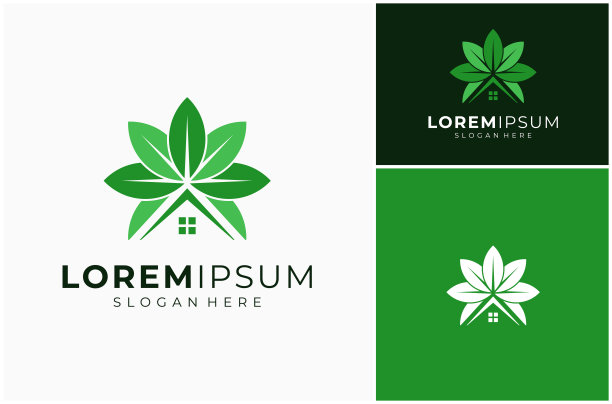 房屋房屋屋顶屋顶房屋房地产经纪人叶绿色自然自然矢量设计插图图片下载