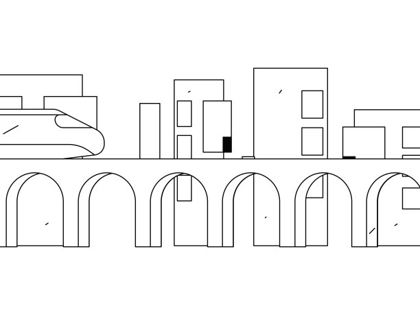 房屋建筑矢量概念操作手绘插图图片下载