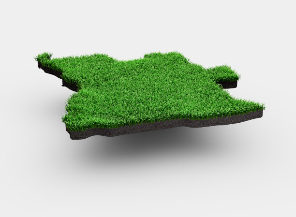 安哥拉地图土壤土地地质横截面与绿草和岩石地面纹理3d插图图片下载