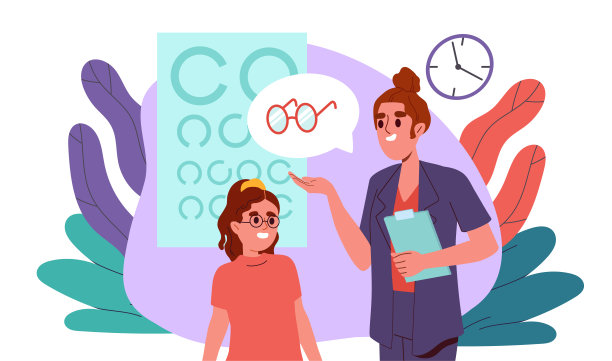 儿童在眼科矢量概念图片下载