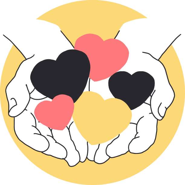 分享手给心的爱矢量艺术图片下载