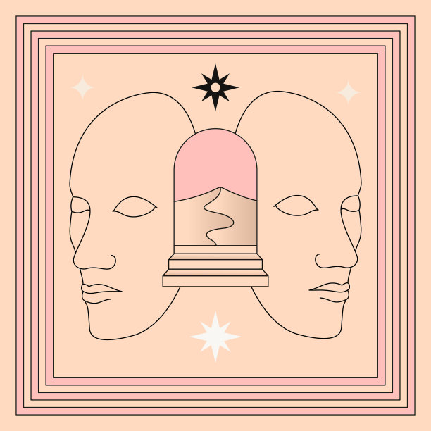 与个人发展相关的矢量线性插图，发现隐藏的才能和内在路径图片下载