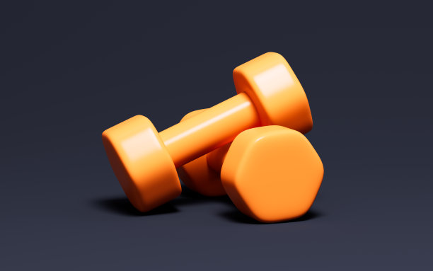 卡通哑铃模型，运动健身概念，3d渲染。图片下载