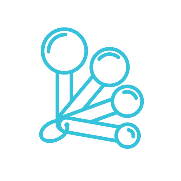 计量勺子图标。孤立在白色背景上。从蓝色图标集。图片下载