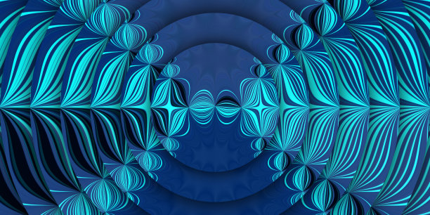 绿松石蓝色类似大小的减少图案和同心风格的设计图片下载