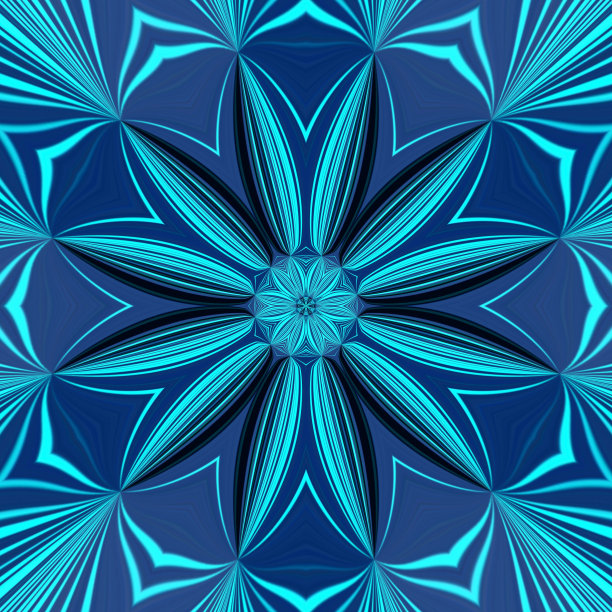 绿松石蓝色类似大小的减少图案和六角形风格的设计图片下载