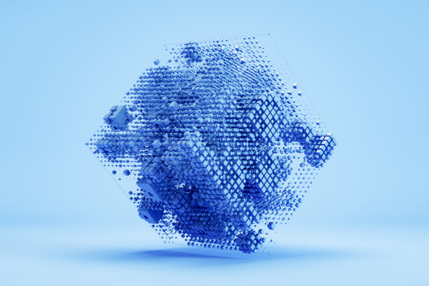 数据立方体连接，抽象技术背景图片下载