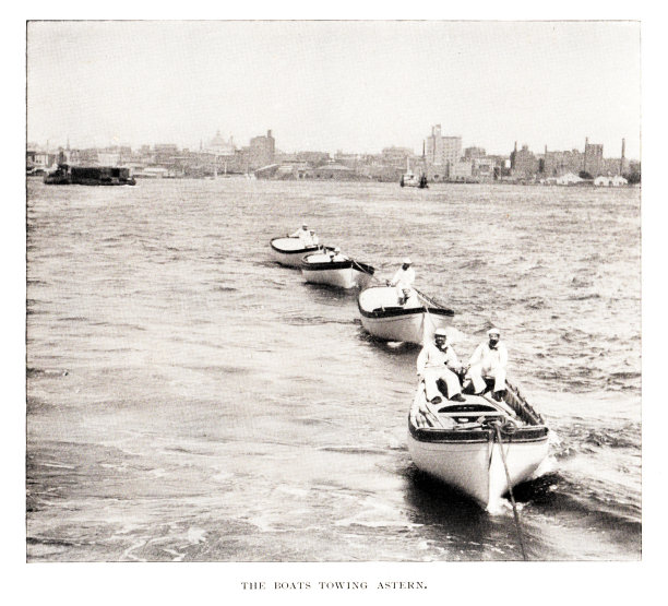 海军营演习拖船在布鲁克林，纽约市，纽约，19世纪美国军事史图片下载