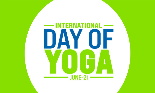 6月是国际瑜伽日背景模板。节日的概念。用于背景，横幅，标语牌，卡片和海报设计模板，文字铭文和标准颜色。向量图片下载