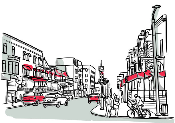 街头表演或餐饮红色口音图片下载