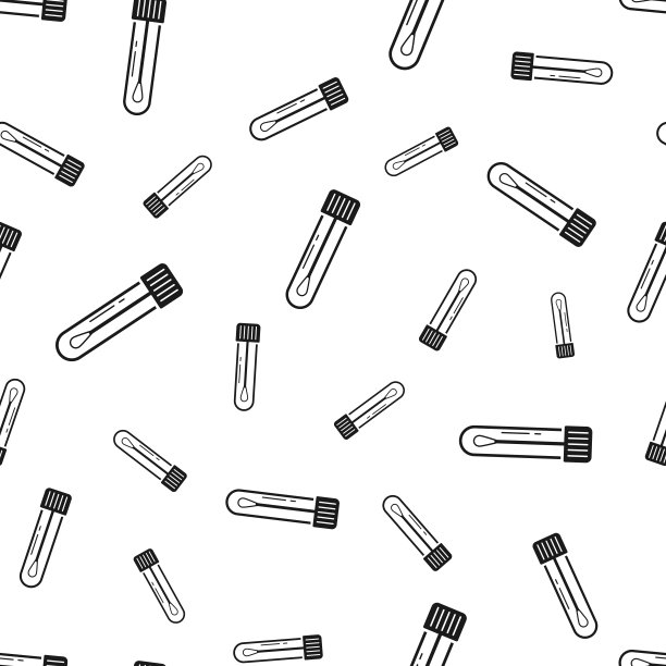 试管用棉签。无缝模式。白色背景的图标图片下载