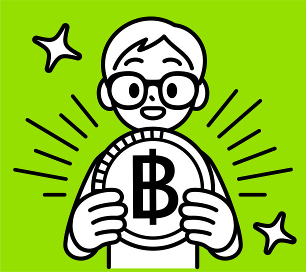 戴眼镜男孩手持硬币极简肖像图片下载