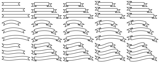 矢量图标插图集的各种形状的丝带图片下载