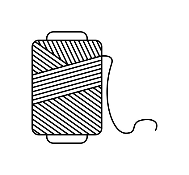 矢量插图线卷图标在白色背景。图片下载