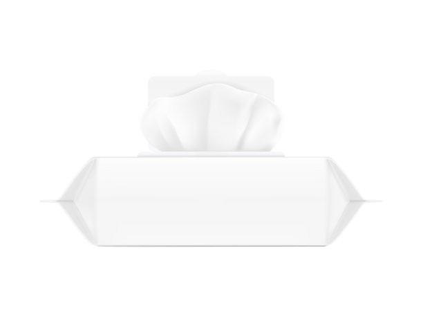 真实的湿纸巾袋模型。图片下载