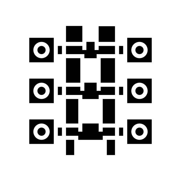 管道通风字形图标矢量插图图片下载