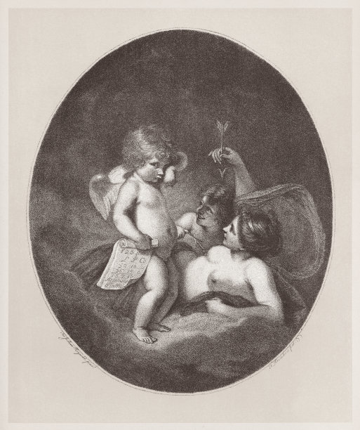 《责骂丘比特的维纳斯》，约书亚·雷诺兹爵士著，印刷版，1891年出版图片下载