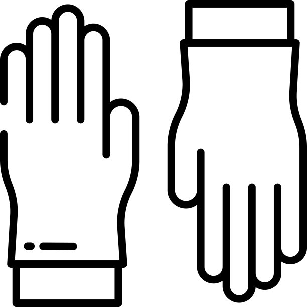 手套轮廓矢量图图片下载