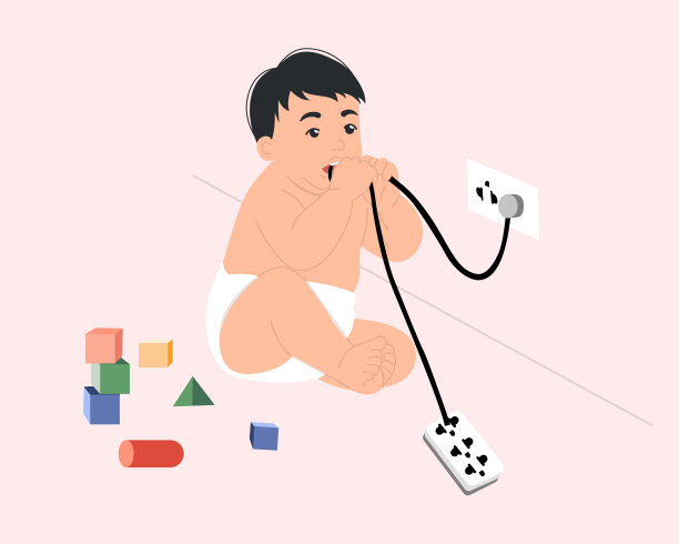 婴儿啃电线图片下载