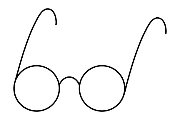 圆框眼镜。圆形挂钩。草图。涂鸦风格。圆镜片的眼镜。图片下载