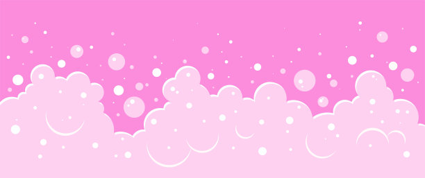 粉红色的泡沫婴儿背景，沐浴洗发水泡沫图案，肥皂框架，可爱的泡沫板，软碳酸饮料，卡通向量口香糖。洗涤说明图片下载