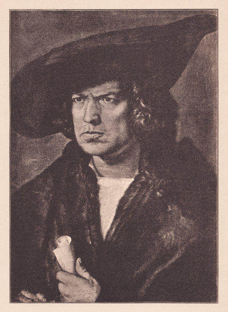 拿着巴雷特和卷轴的人，阿尔布雷希特·德·雷尔，半色调，1891年图片下载