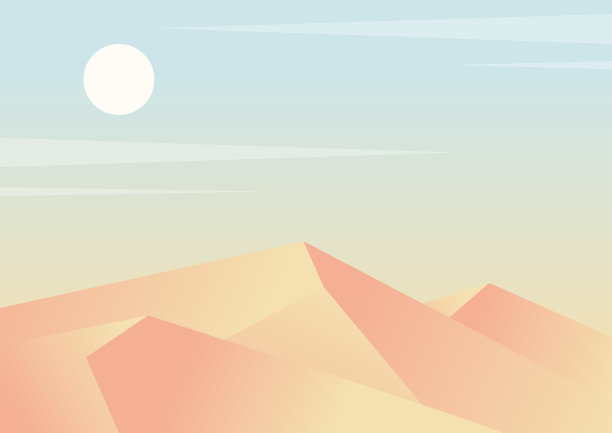 审美沙漠景观梯度沙丘插图。去非洲旅行，去埃及旅行。早上的日出图片下载