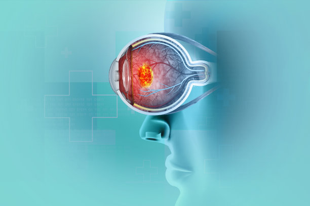 眼癌，眼病，横切面。三维演示图片下载