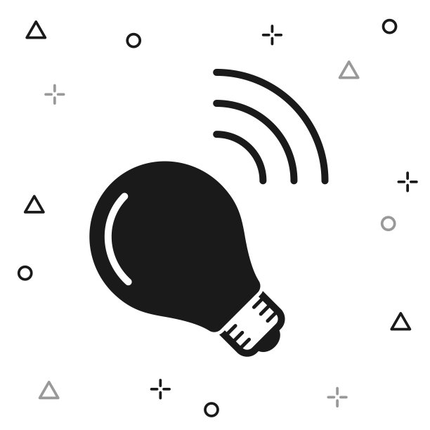 智能灯泡。白色背景图标图片下载