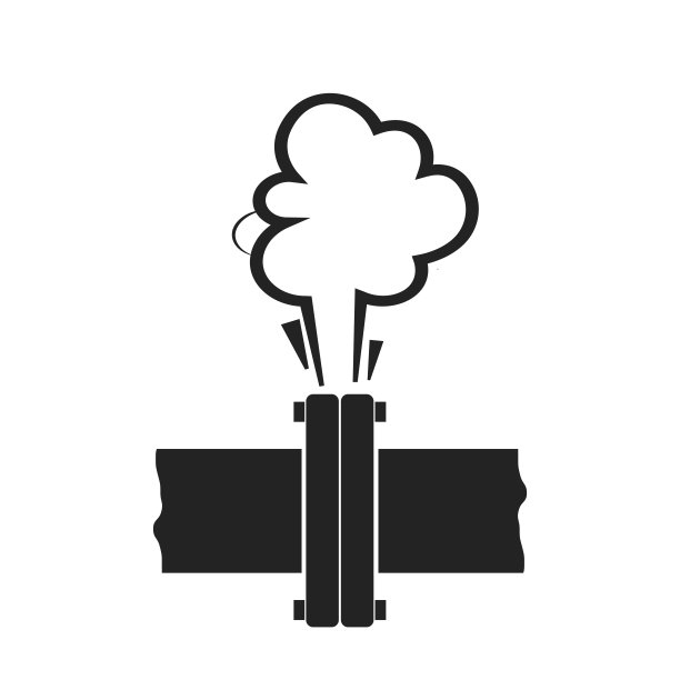 高压管道泄漏隔离象形标志，用于工程施工安全标志图片下载