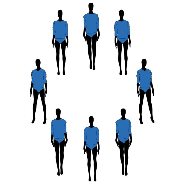 女人人体模型矢量平面插图。图片下载
