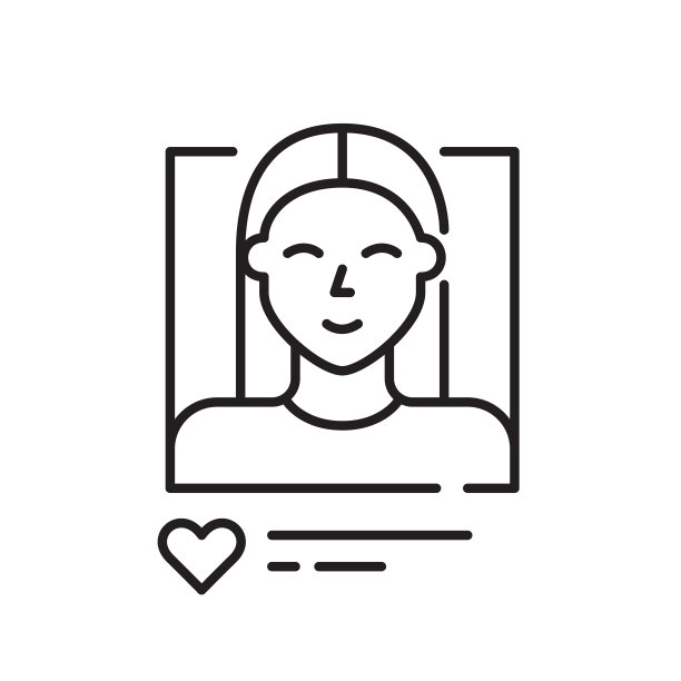 微笑女孩的社交媒体帖子。写博客和分享图片。像素完美矢量图标图片下载