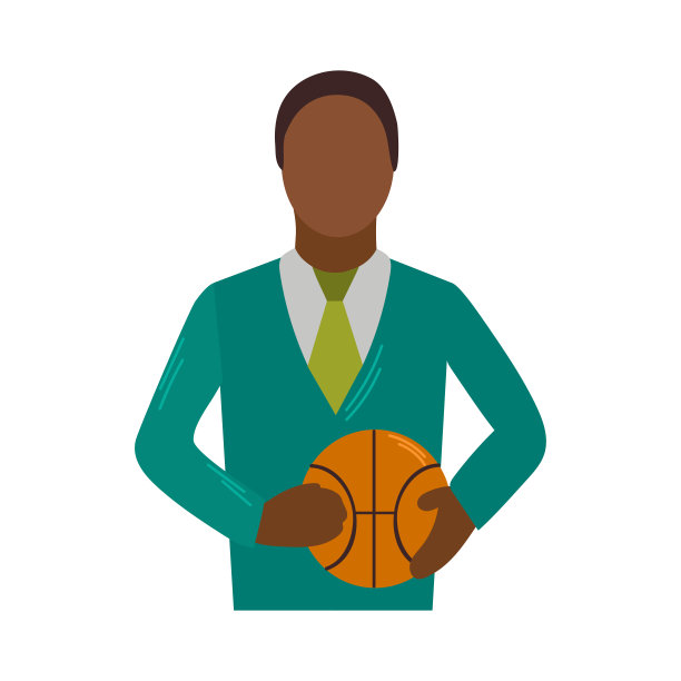 篮球教练图标剪贴画头像标识隔离矢量插图图片下载