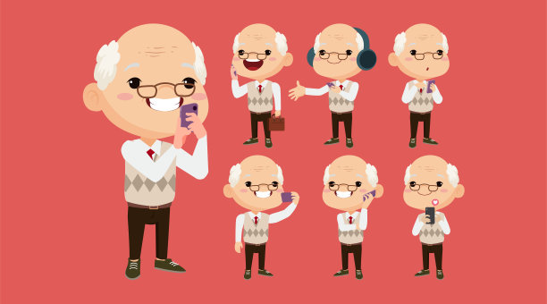 老年人使用智能手机图片下载