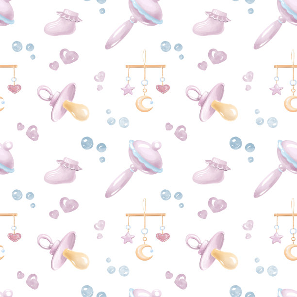 女婴无缝花纹图片下载