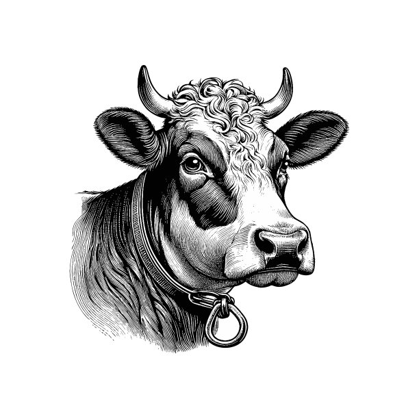 乳牛头部白色BG图图片下载