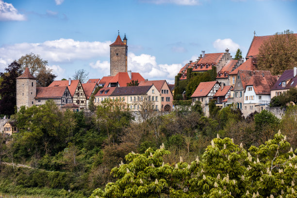 中世纪童话般的罗腾堡风景如画图片下载