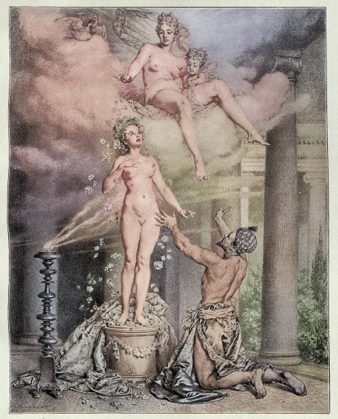 希腊神话中，维纳斯女神使皮格马利翁的雕像复活图片下载