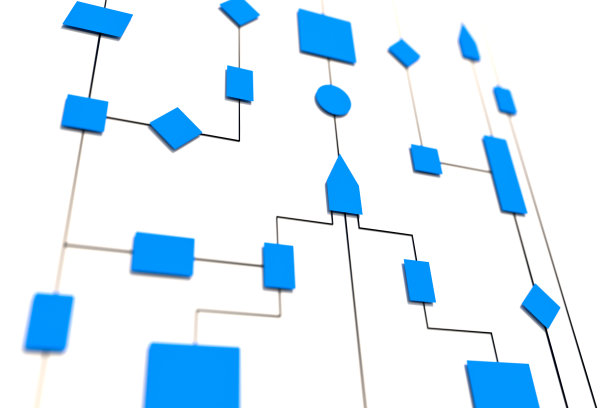蓝色的业务流程图。图片下载