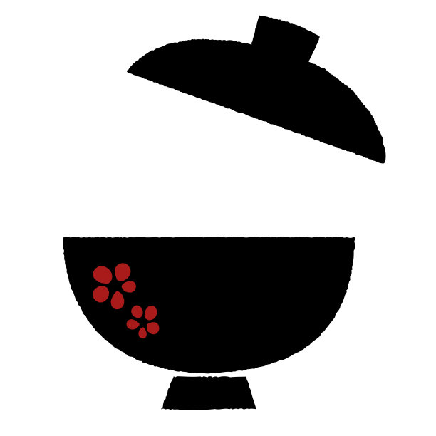 矢量插图的一个黑漆碗盖在红梅图案图片下载