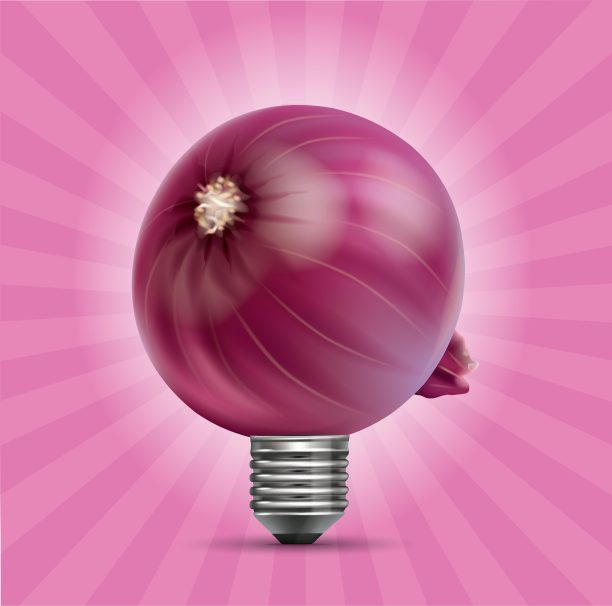 一个红色洋葱形灯泡的图片图片下载