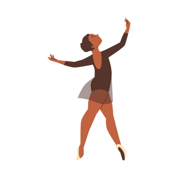 美丽的年轻芭蕾舞女演员在芭蕾舞裙站在脚趾，矢量卡通优雅的女孩古典芭蕾舞蹈表演图片下载