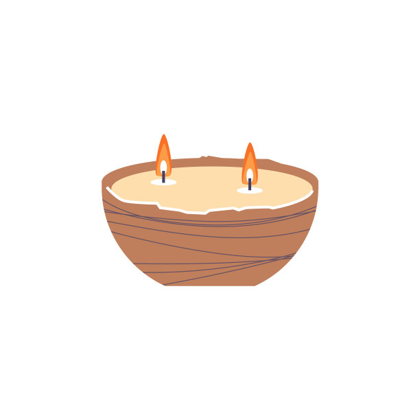 双芯蜡烛矢量。理想的水疗装饰。孤立的背景。图片下载