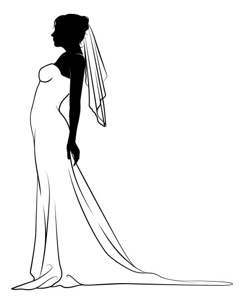 新娘新娘婚纱剪影女子设计图片下载