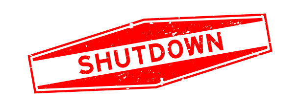 垃圾红色关机字六角形橡胶封条白底图片下载